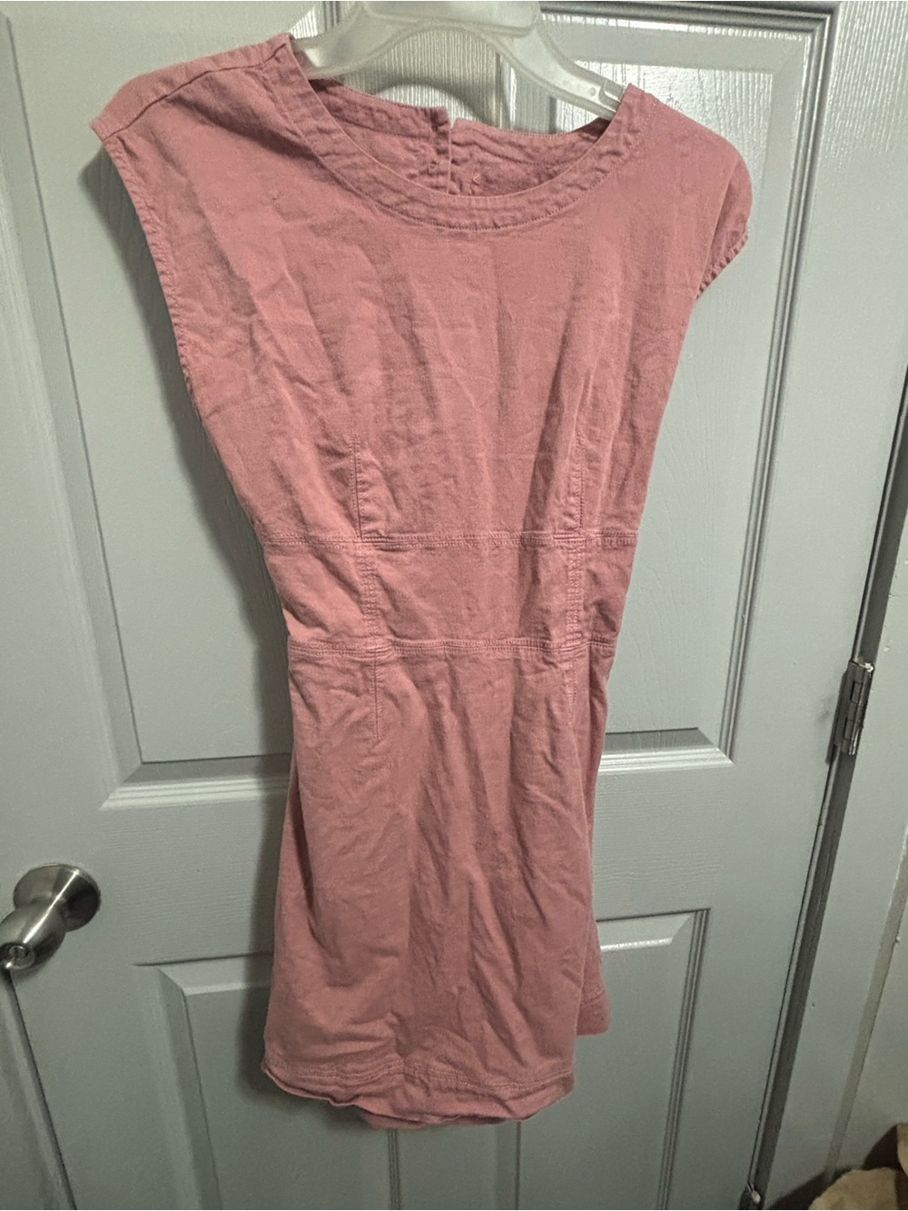 by Anthropologie Womens Mauve Cap Sleeve Open Back Tie Utility Shift Dress 4